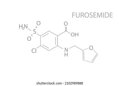 Furosemide Molecular Skeletal Chemical Formula 库存矢量图（免版税）2102989888 ...