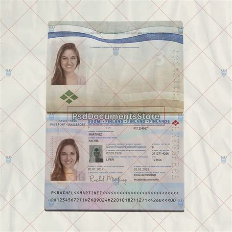 Finland Passport Template - PSD Doc Store