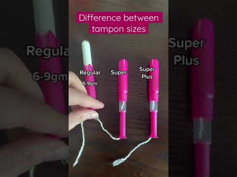 The difference between tampon sizes! Always pick lowest absorbency for your needs! #shorts - YouTube