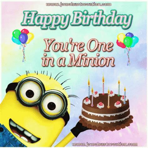 Happy Birthday Minions Pulling Cake GIF | GIFDB.com