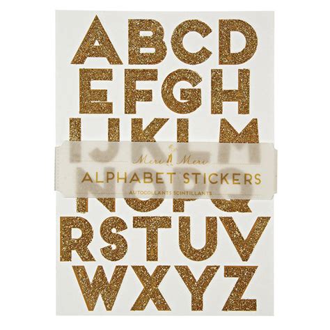 Gold Glitter Alphabet Stickers By Little Lulubel