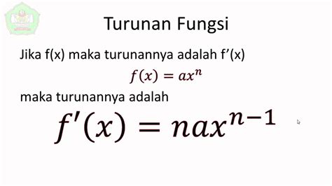 Rumus dan Konsep Fungsi Turunan Kelas XI - YouTube