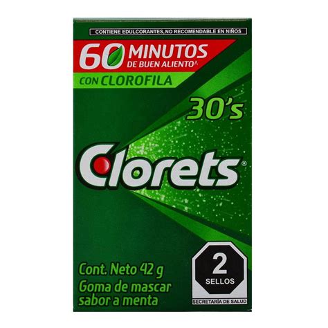 Goma de mascar Clorets Adams sabor menta con clorofila 30 pzas | Walmart en línea