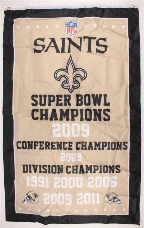 New Orleans Saints 35x60 2009 Super Bowl Champions Flag | Pristine Auction