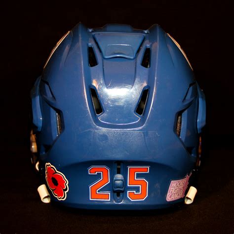 Darnell Nurse #25 - Autographed 2016-17 Edmonton Oilers Game Worn Royal Blue Bauer Helmet With ...