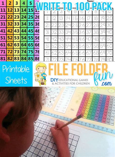 Writing to 100 Worksheets - The Crafty Classroom