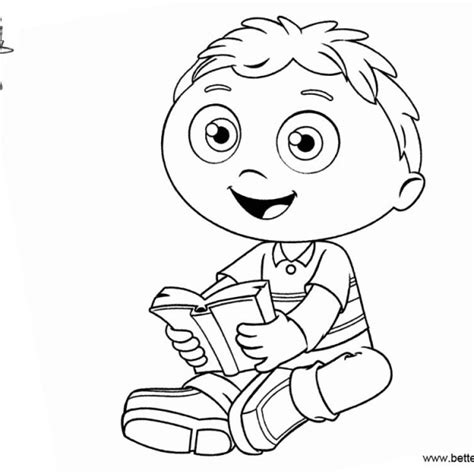 Super Why Coloring Pages Woofster Black and White - Free Printable Coloring Pages