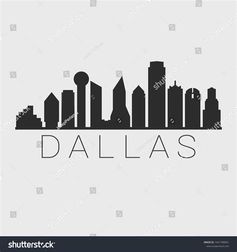 Dallas Texas Skyline Silhouette City Black Stock Vector (Royalty Free ...