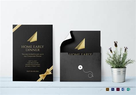 Corporate Dinner Invitation Design Template in PSD, Word, Publisher ...