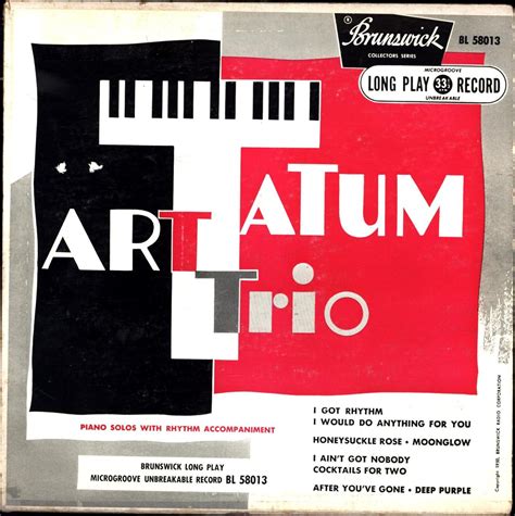 Art Tatum Trio / Piano Solos with Rhythm Accompaniment (VINYL JAZZ LP) by Art Tatum Trio: Near ...