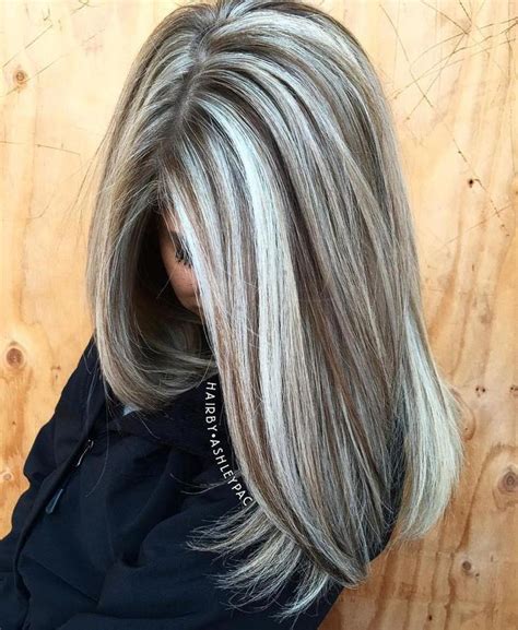 Ash Brown and Silver Balayage Hair #grayhairhighlights | Silver hair color, Warm light brown ...