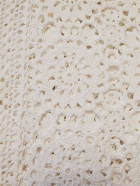 Vintage Hand Crochet Lace Placemats Set of 10 Off-White | Etsy