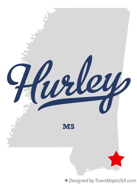 Map of Hurley, MS, Mississippi