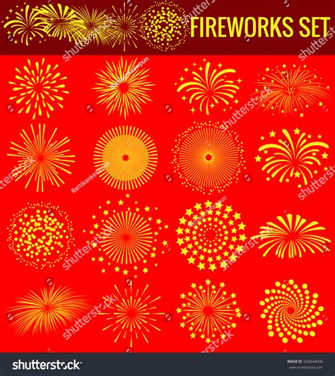 Fireworks Chinese New Year Stock Vector (Royalty Free) 243644098 ...