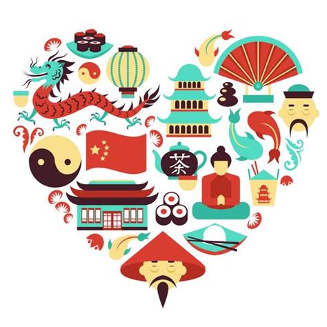 China symbols heart 439179 Vector Art at Vecteezy