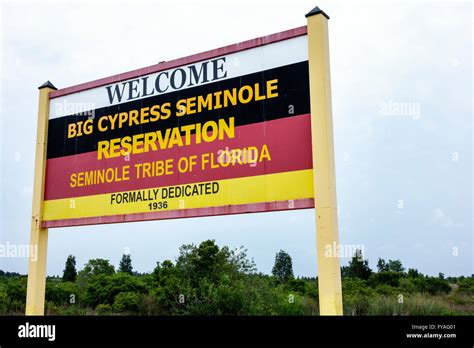 Florida Big Cypress Seminole Tribe Indian Reservation,sign,entrance ...