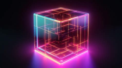 Premium AI Image | A neon cube with the words neon on it