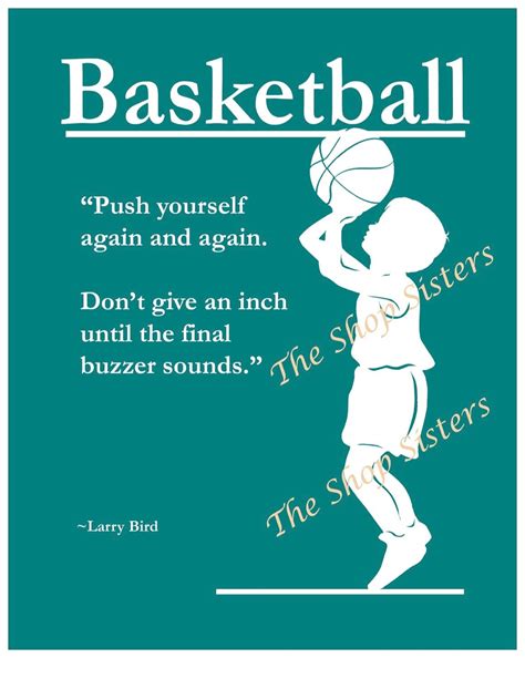 Motivational Basketball Boy Silhouette Teal Blue Green 8 x 10