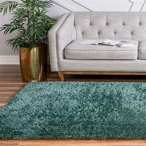 Infinity Collection Solid Shag Area Rug by Rugs.com ‚Äì Green 8' x 11' High-Pile Plush Shag Rug ...