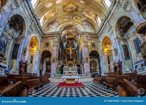 Interior of the Catholic Church Sant Agata Nel Carmine, Bergamo, Italy Editorial Image - Image ...