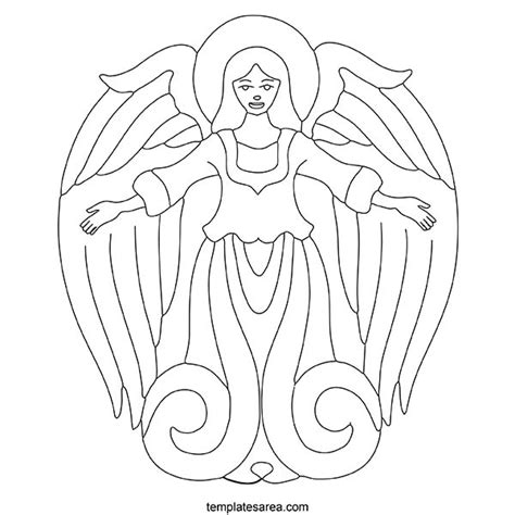 Printable Angel Template & Coloring Page - TemplatesArea