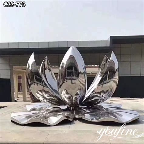 Metal Flower Sculpture Lotus Design - Stainless Steel Sculpture