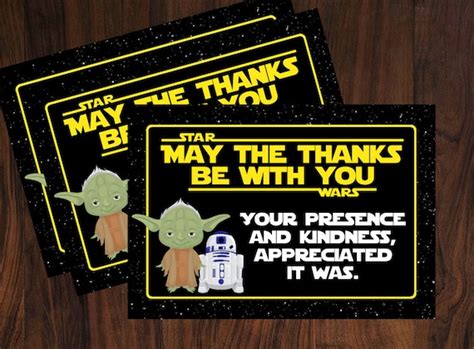 Star Wars Thank You Cards INSTANT DOWNLOAD | Etsy