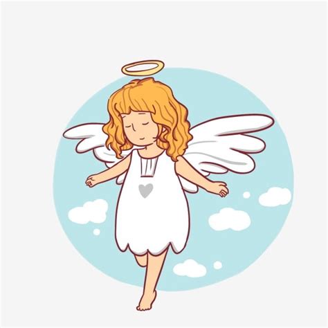 Little Angel White Transparent, Cartoon Lovely Little Angel Angel ...