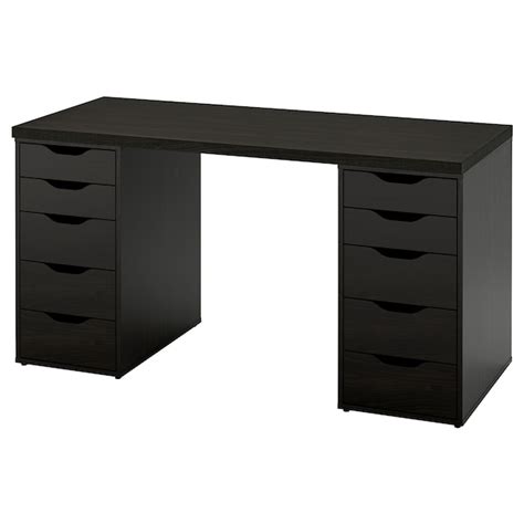 LAGKAPTEN / ALEX desk, black-brown, 140x60 cm - IKEA