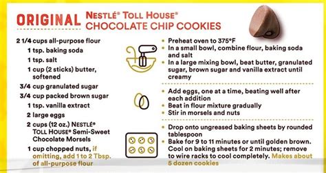 Nestle Toll House Cookie Recipe