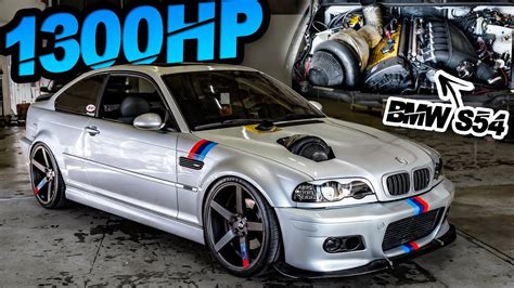 1300HP BMW E46 M3 - GIANT TURBO S54 Gettin' ROWDY! + Air Shifted Sequential Porsche 911 GT3 Cup ...