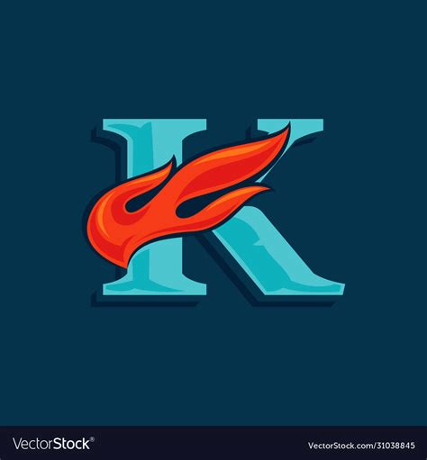 Letter K Logo In Fire