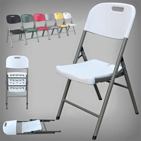 Blow Mold Plastic Folding Chairs. Look at the color selection!!!! LOVE the green an… | Cheap ...