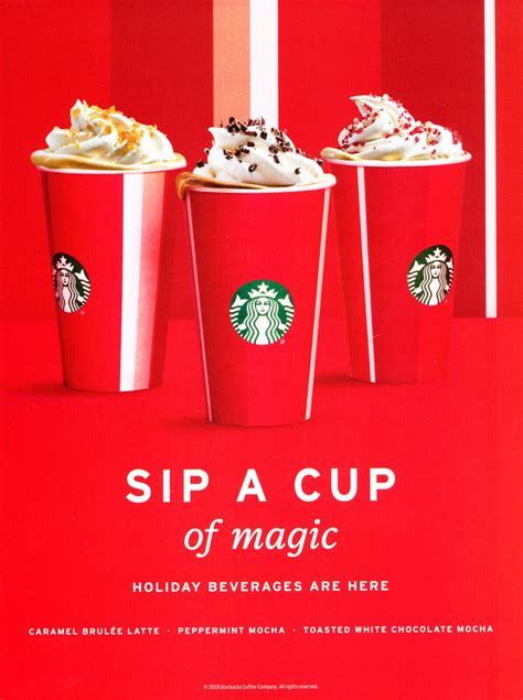 STARBUCKS COFFEE AD #55 RARE 2018 OUT OF PRINT MAGAZINE AD SIP A CUP | eBay