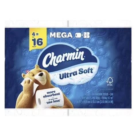 Charmin Ultra Soft Mega Rolls 4pk : Home & Office fast delivery by App ...