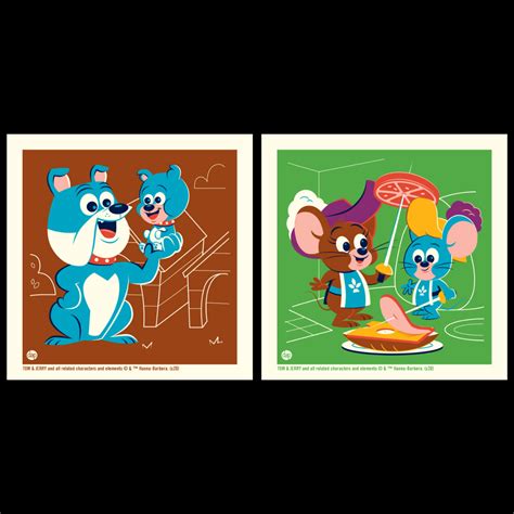 Tom and Jerry - Jerry, Nibbles, Spike, and Tyke Art Print Set by Dave ...