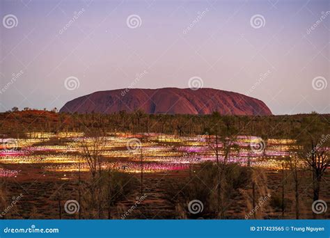 Field of Light at Uluru editorial image. Image of environment - 217423565