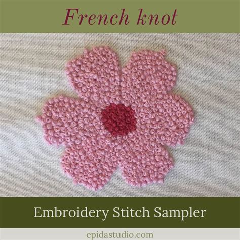 Stitching a motif with French knots | Epida Studio