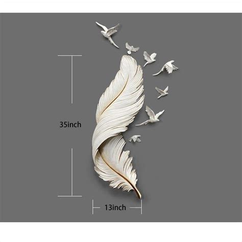 Modern Angel Wings Feather Large Wall Decor Art (White/Blue) in 2021 | Large wall decor, Large ...