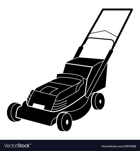 Electric lawn mower icon simple style Royalty Free Vector