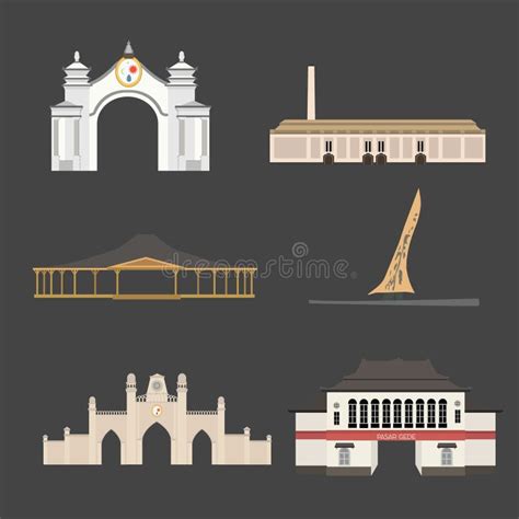 Surakarta Indonesia City Map in Black and White Color. Outline Map Stock Vector - Illustration ...