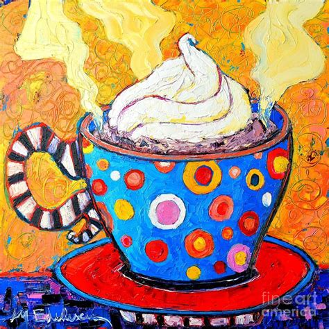 Viennese Cappuccino Whimsical Colorful Coffee Cup by Ana Maria ... | Art - Painting | Pinterest ...