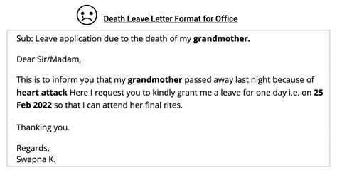 Sample Death Leave Letters for Office