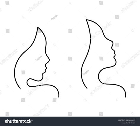 Profile Face Woman Beauty Continuous Line Stock Vector (Royalty Free ...