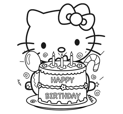 Hello Kitty Birthday Coloring Pages - Best Coloring Pages For Kids