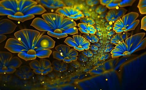 Abstract Fractal Cg Digital-art 3d Colors blue flowers Wallpapers HD | Flower wallpaper, Blue ...