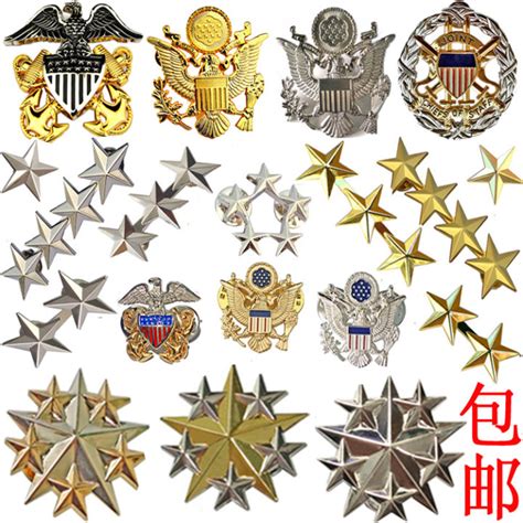 US General 3 Stars General 4 5 Stars General Military Rank Golden M Badge Mark Epaulet Badge Cap ...