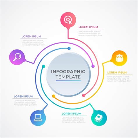 Free Vector | Gradient circular diagram infographic template