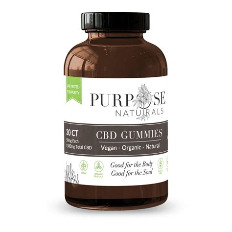 Vegan CBD Gummies 1500mg (30x50mg) | Purpose Naturals