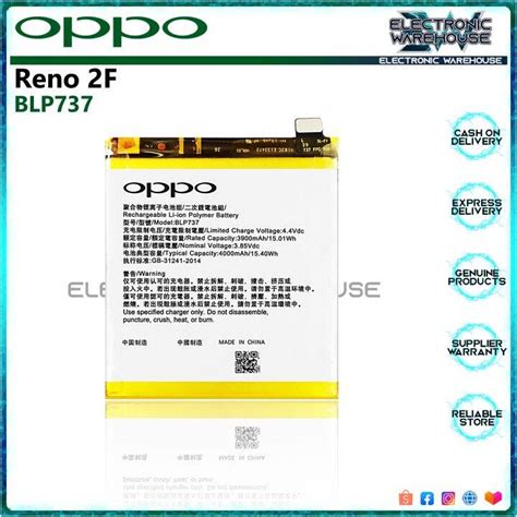 New Oppo Reno 2F Battery BLP737 4000mAh Capacity | Lazada PH